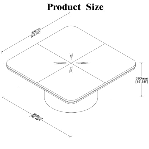 35.43” Wood Coffee Table