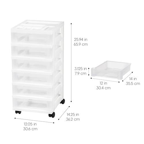 6 Drawer Rolling Storage Cart