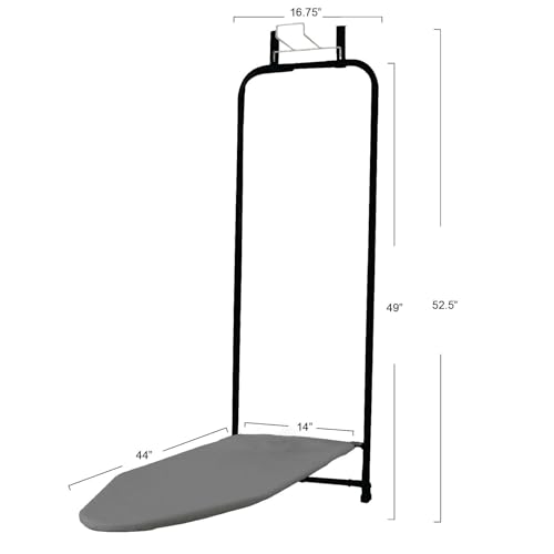 Over‑The‑Door Steel Top Ironing Board with Scorch‑Resistant Cotton Cover