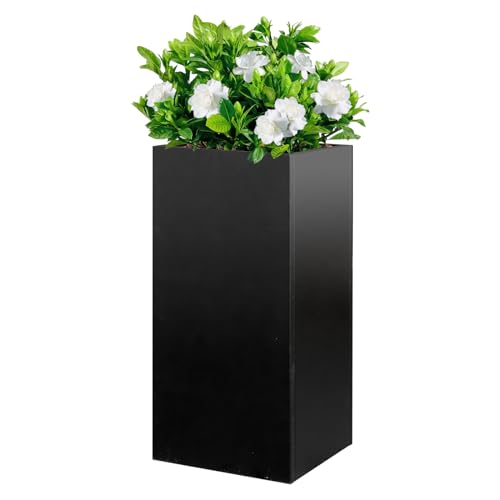 Metal Planter Box for Outdoor 14"x14"x30" Tall Metal Outdoor Planters Box