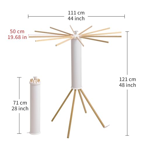 Foldable Clothes Drying Rack with Wooden 12 Rods