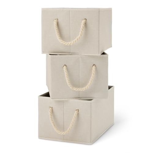 Foldable Storage Bins with Rope Handles (3 Count)