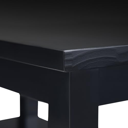 Warm Shaker 14" Wide Solid Wood Square End Table in Black