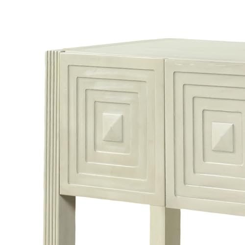 55" Carved Console Table with 3 Soft