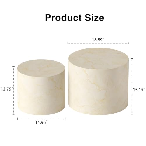 Nesting Round Coffee Table Set of 2 (2 Count)