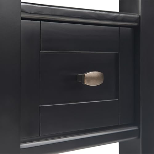 Warm Shaker 14" Wide Solid Wood Square End Table in Black