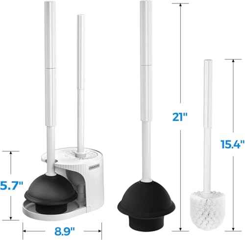 2Pack 2 in 1 Toilet Brush and Plunger Set (2 Count)