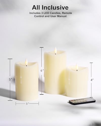 Ivory Real Wax Made Wax Drip LED Flameless BBattery (3 Count)