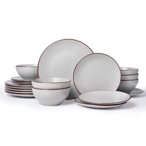 Venus Ceramic Plates and Bowls Sets (18 Count)