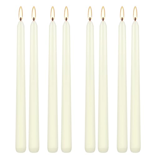 8 Pack Ivory Taper Candles 10 Inch Tall 3 (8 Count)