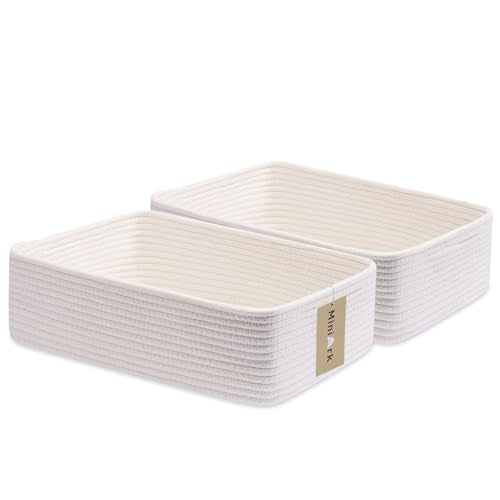 Large Shallow Organizing Baskets 15x11x5.1 Inches (2 Count)
