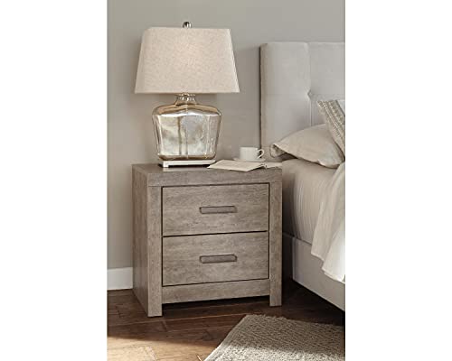Culverbach Modern 2 Drawer Nightstand with 2 USB Charging Stations