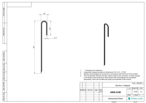 Vodaland Rebar Stakes J Hook Extra Heavy Duty 1 (50 Count)