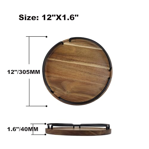 Round Wooden Serving Tray