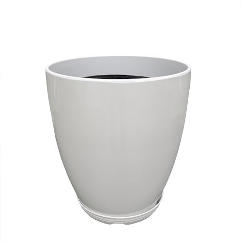 11.8" Diameter 11.8" Tall White Plant Pots