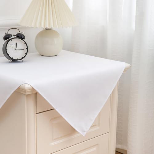 2 Pack Small Square Tablecloth 24 x 24 Inch White Table Cloth (2 Count)