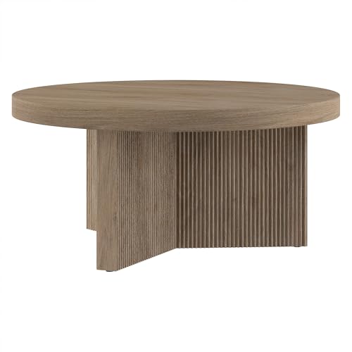 32" Scandinavian Fluted Coffee Table