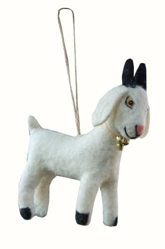 Handmade Needle Felt Goat Ornament Decorative Hanging Christmas Tree Gift Decor Figure