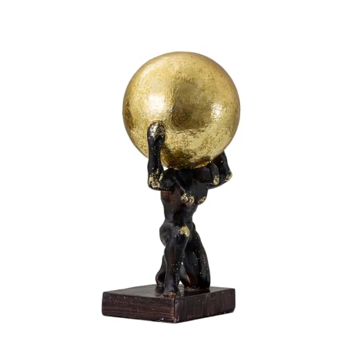 Atlas Statue and Sculpture Kneeling Figurine Decor Resin 10.5''