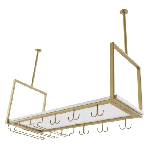Industrial Wall Mounted Wine Rack with Glass Holder Shelf
