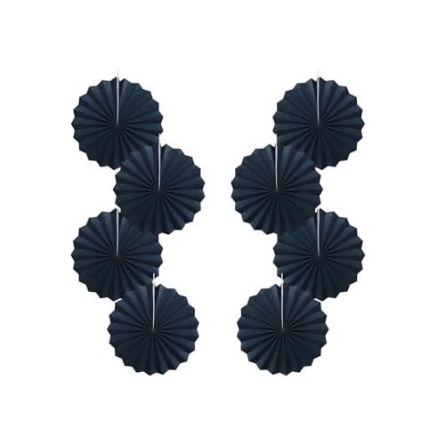 Black Party Decorations 12in Hanging Paper Fans
