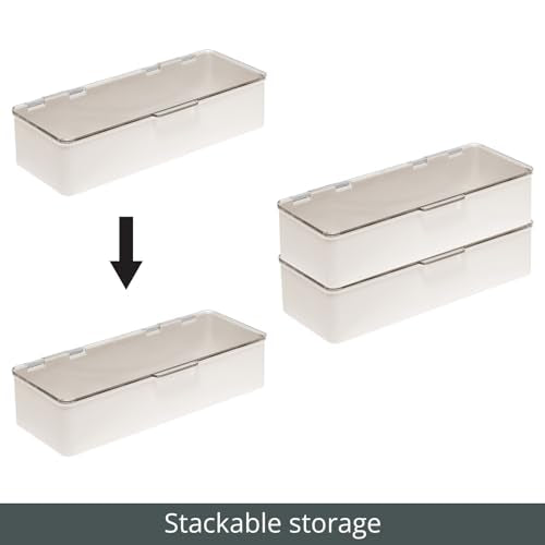 Long Plastic Cosmetic Storage Organizer Box Containers (2 Count)
