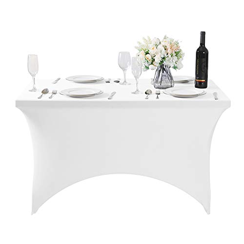 2Pack Spandex Table Cover for 4FT or 6ft or 8ft Table Universal Fitted Stretch Tablecloth for Party (2 Count)