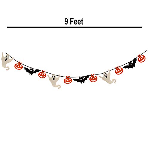 9 Foot Halloween Garland Felt Banner Chain Decorations Indoor & Outdoor (2 Count)