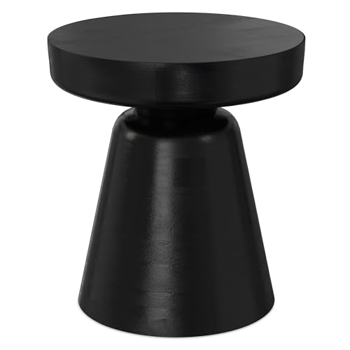 Robbie 16" Wide Solid Wood Rectangular End Table in Black