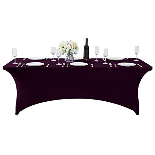 2Pack Spandex Table Cover for 6Ft or 4fT or 8ft Table Universal Fitted Stretch Tablecloth for Party (2 Count)