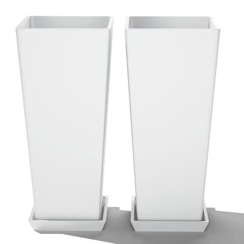 Set of 2 Tall Outdoor Planters for Climbing Plants (2 Count)