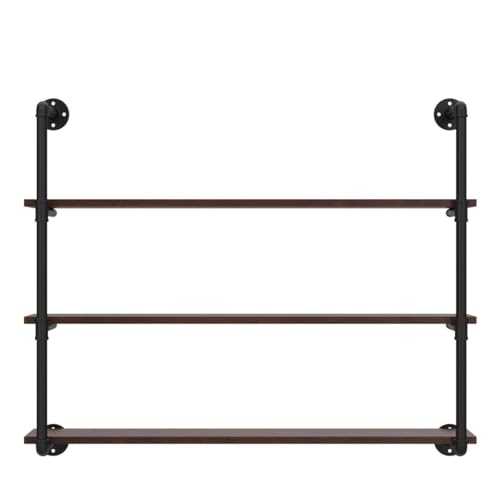 Industrial Pipe Shelves With Wood Planks