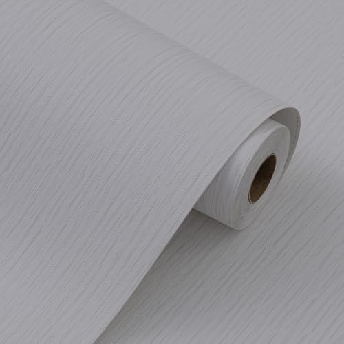 Grasscloth Peel and Stick Wallpaper 20.8"x394" Light Gray Thick Fabric Textured Linen Classic Faux Grassweave Neutral Removable Wallpaper Vinyl Film Roll for Home Use (56.7 Sq Ft)