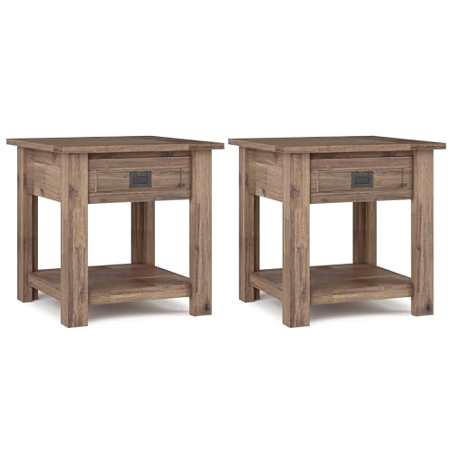 Monroe 22" End Tables in Rustic Natural Aged Brown
