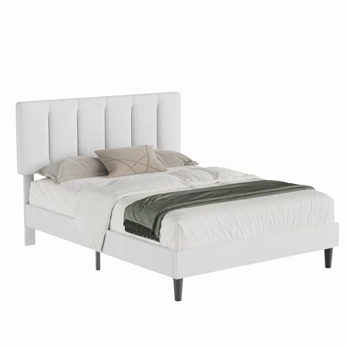 Queen Size Bed Frame with Upholstered Headboard