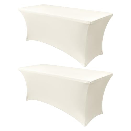 4ft Stretch Spandex Table Cover for Folding Tables (2 Count)