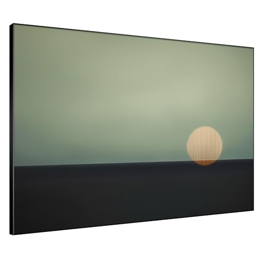 60"x72" Extra Large Framed Wall Art Minimalist Seascape Sunset with Golden Sun on Horizon for Home Living Room Bedroom Decor