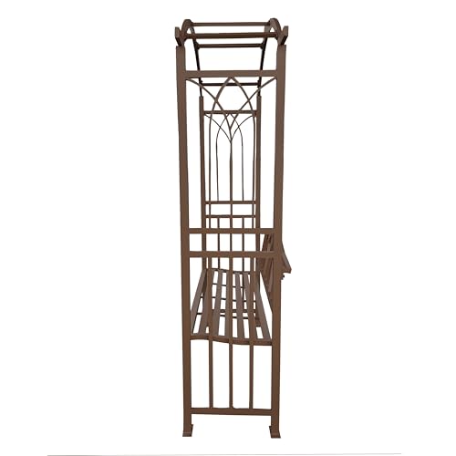 Brown Aluminum Garden Arbor Arch with 2