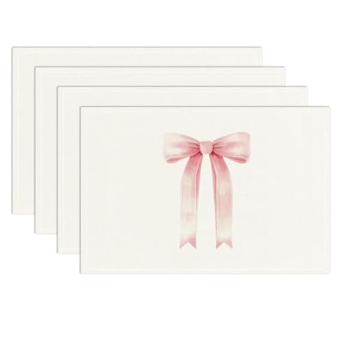 Pink Bow Placemats Set of 4 (4 Count)
