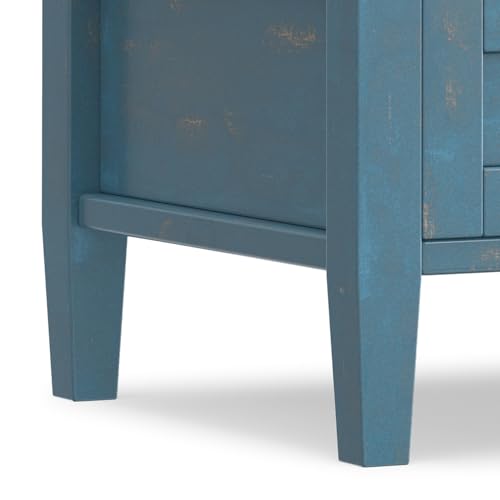 Warm Shaker 20" Wide Solid Wood Square End Table in Coastal Blue