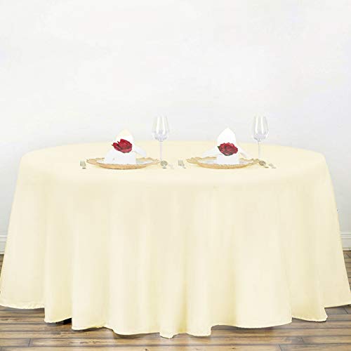 90 Inch Ivory Tablecloths for Round Tables