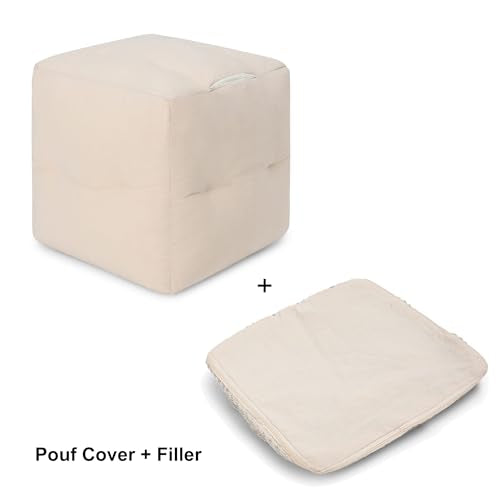 Pouf with Filler Cube Bean Bag Pouffe