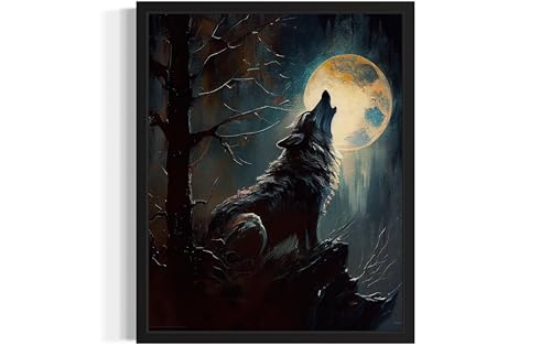 Wolf howling Poster Art Print