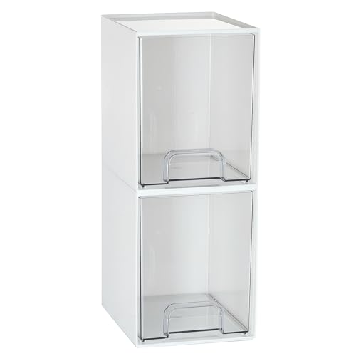 White Stackable Storage Drawers (2 Count)