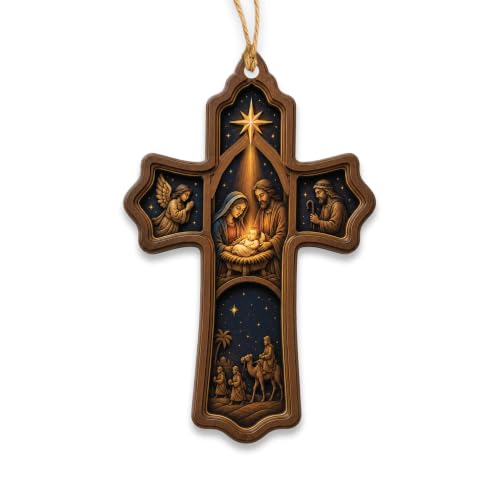 Nativity Cross Christmas Ornament 2026