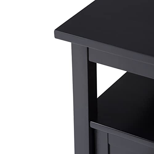 Warm Shaker 20" Wide Solid Wood Square End Table in Black
