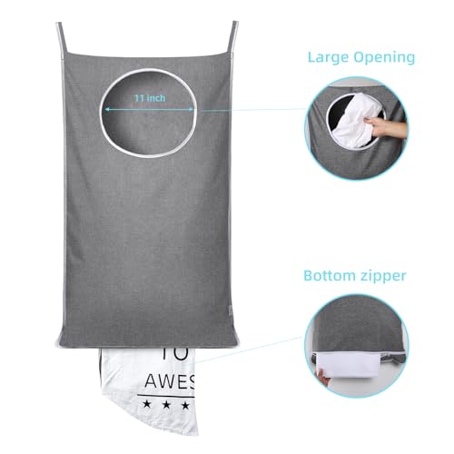Hanging Laundry Hamper Bag with 2 Different Types of Hooks
