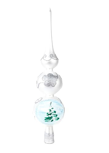 Christmas Blown Glass Tree Topper Mouth Blown Christmas Finials Tree Topper Elegant Hand Decorated Made in Poland