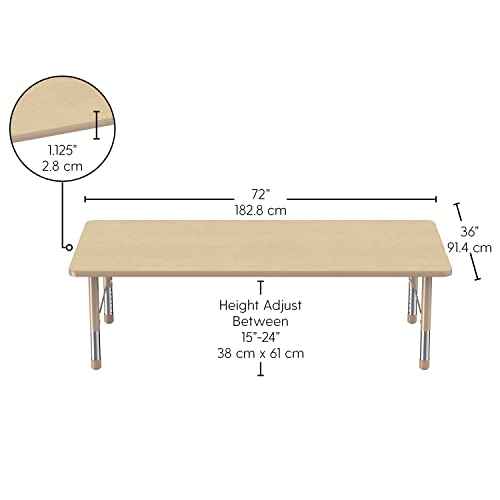 FDP 36" x 72" Rectangle Table with Chunky Legs