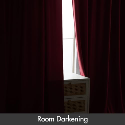 Berry Blackout Velvet Curtains Drapes 108 Inch Long 52"x108" Bedroom (2 Count)